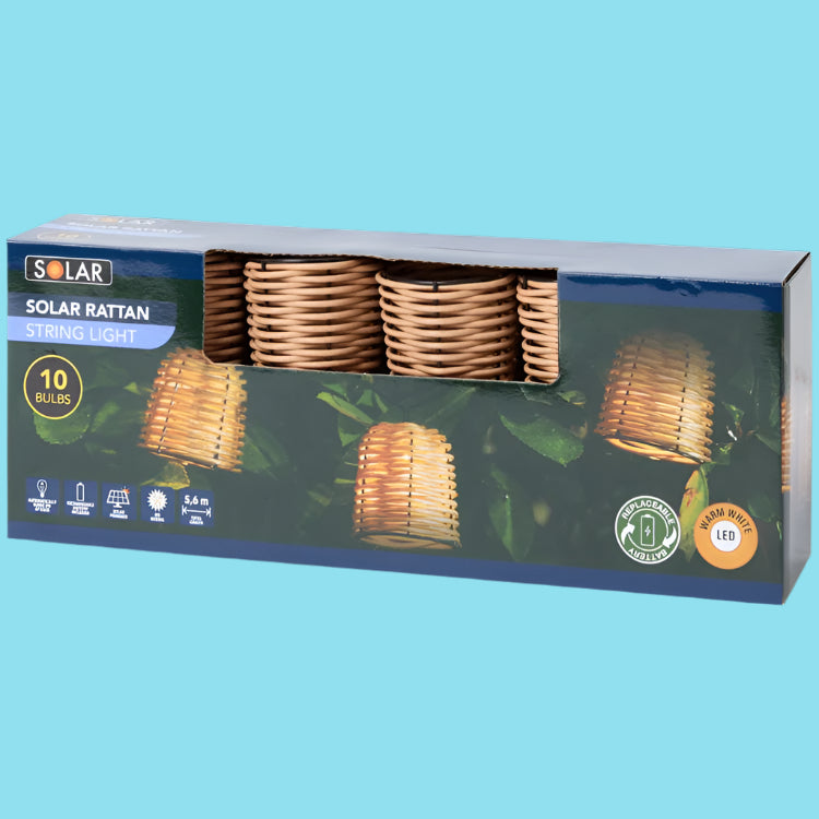 Rattan Style Solar String Lights