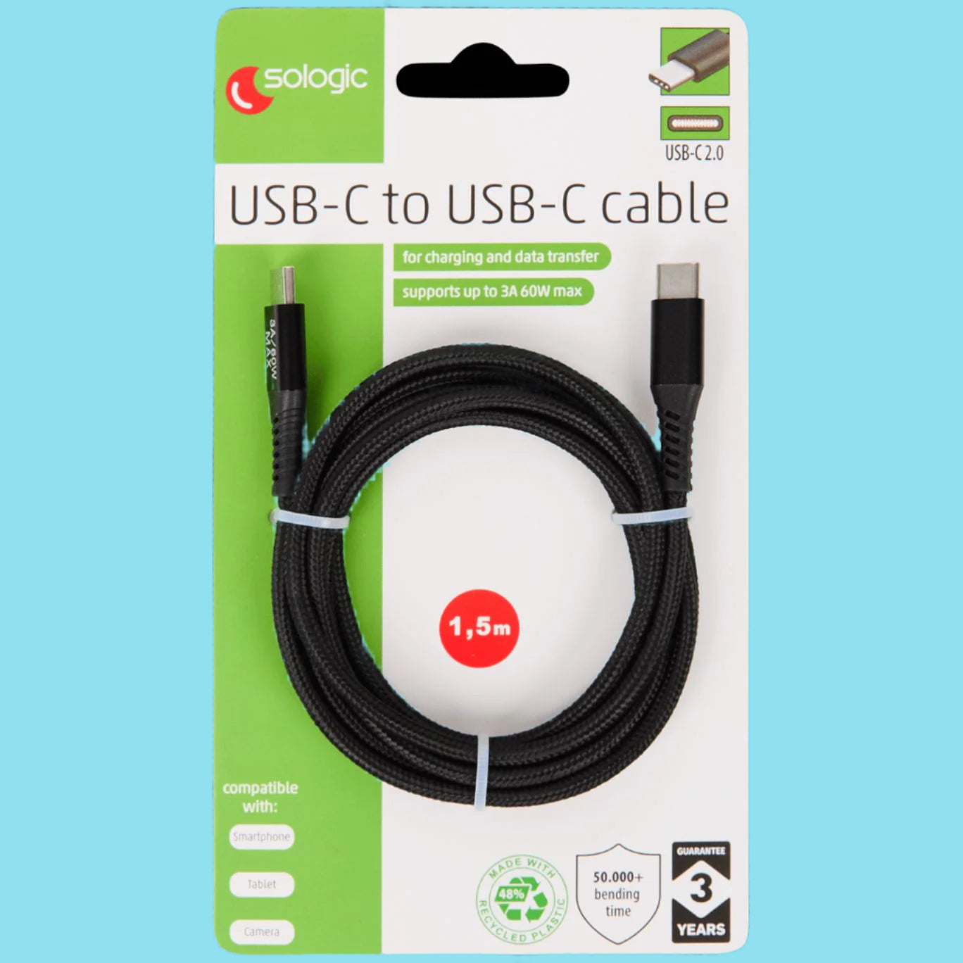 Sologic USB-C to USB-C Charging & Data Cable