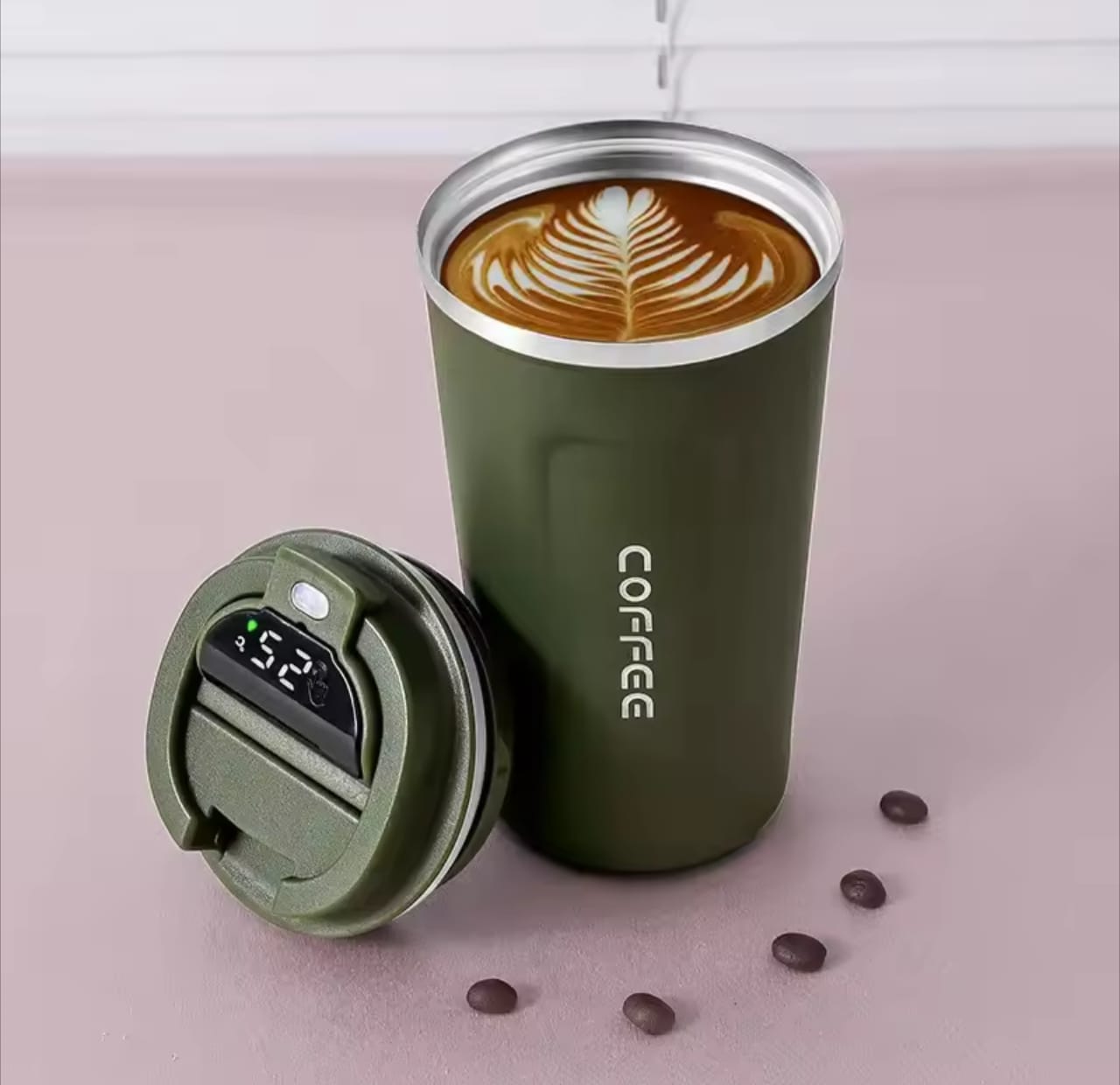 Thermos Coffee Mug 380ml – Stainless Steel with Display